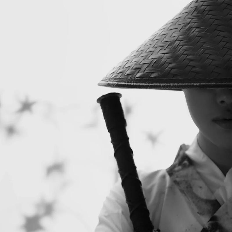 竹编斗笠帽古风侠客帽子武士帽遮阳防晒旅游帽舞台道具灯罩装饰
