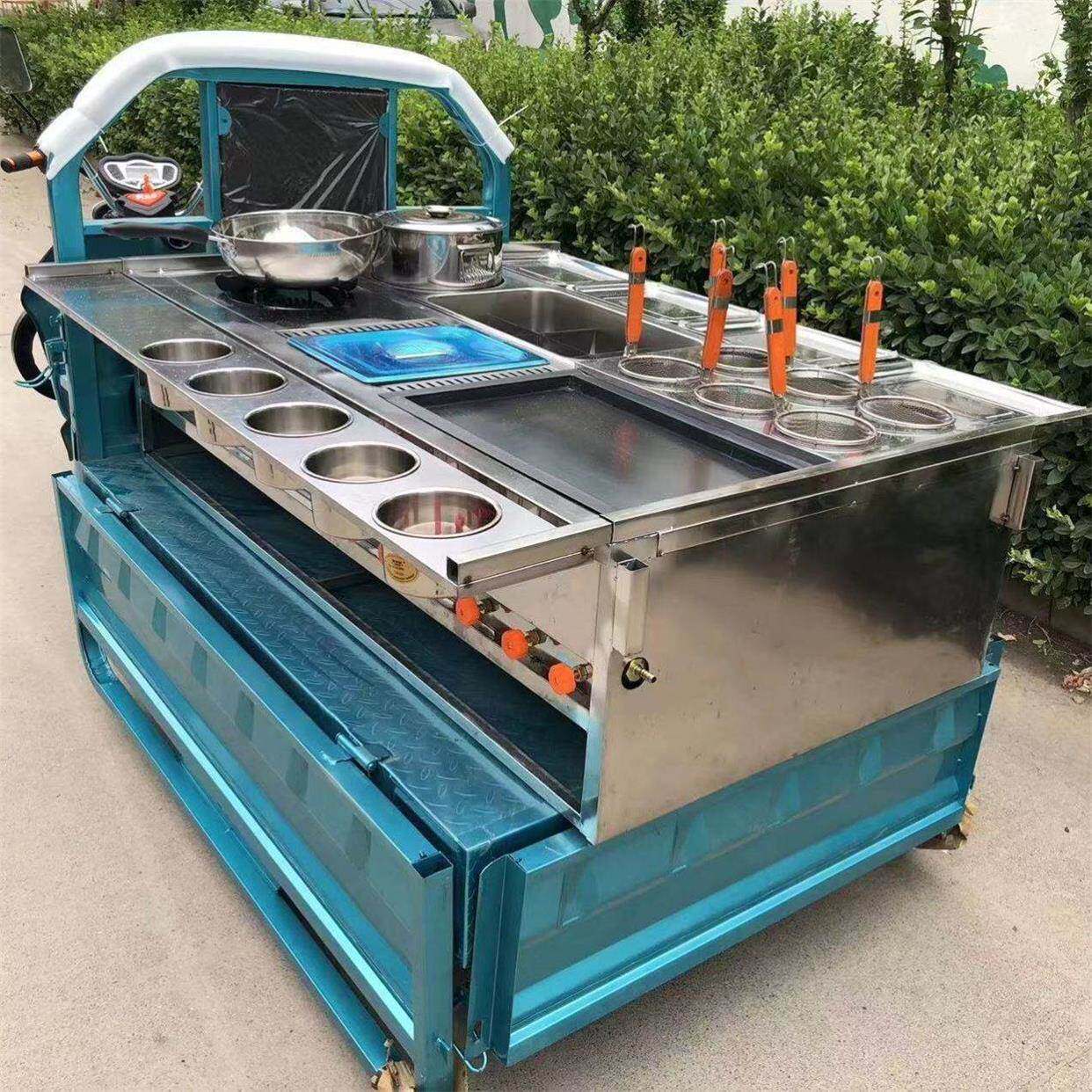 电动三轮车小吃车流动餐车多功能操作台移动美食车摆摊出摊早餐推