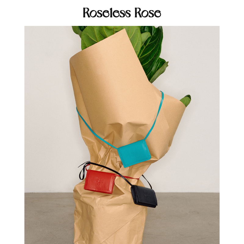 RoselessRose头层牛皮卡包项链包腰包单肩斜挎