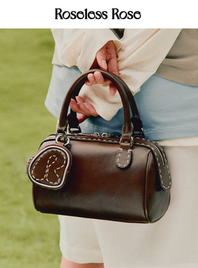 【新年礼物】RoselessRose咖啡豆波士顿包头层牛皮手提斜挎保龄球