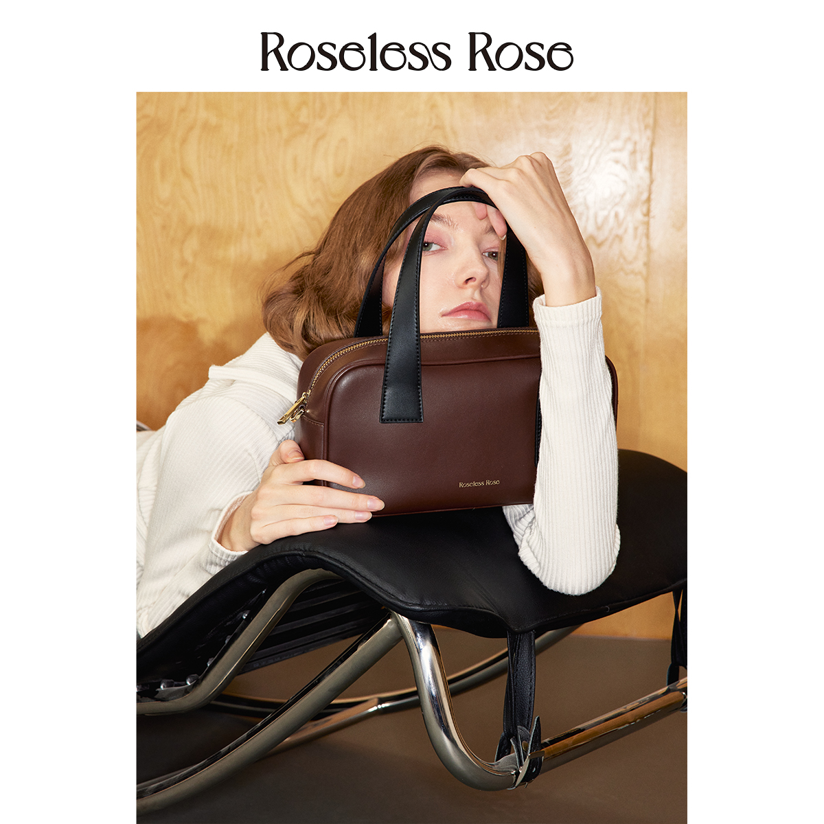 RoselessRose原创新款波士顿包手提斜挎包大容量休闲保龄球包包女