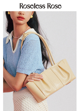 RoselessRose真皮高级感法式腋下包女小众手提单肩包包大容量时髦