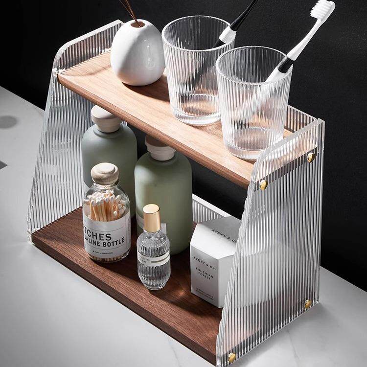 卫生间卧室洗漱台面置物架简易轻奢亚克力桌面梳化妆用品收纳架子