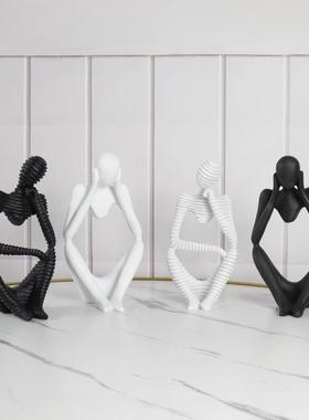 简约样板房客厅工艺品书档抽象人物树脂创意家居玄关橱窗陈列摆件