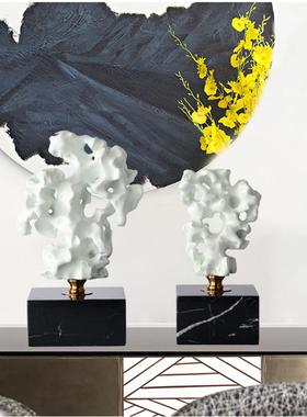 新中式家居工艺品摆件样板房书房客厅酒店前台桌面太湖石装饰配饰