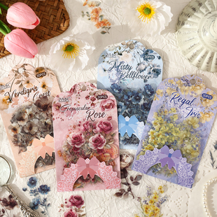 悦真欧罗巴花谕复古花朵贴纸30张手账素材装饰水杯手机壳造景贴纸