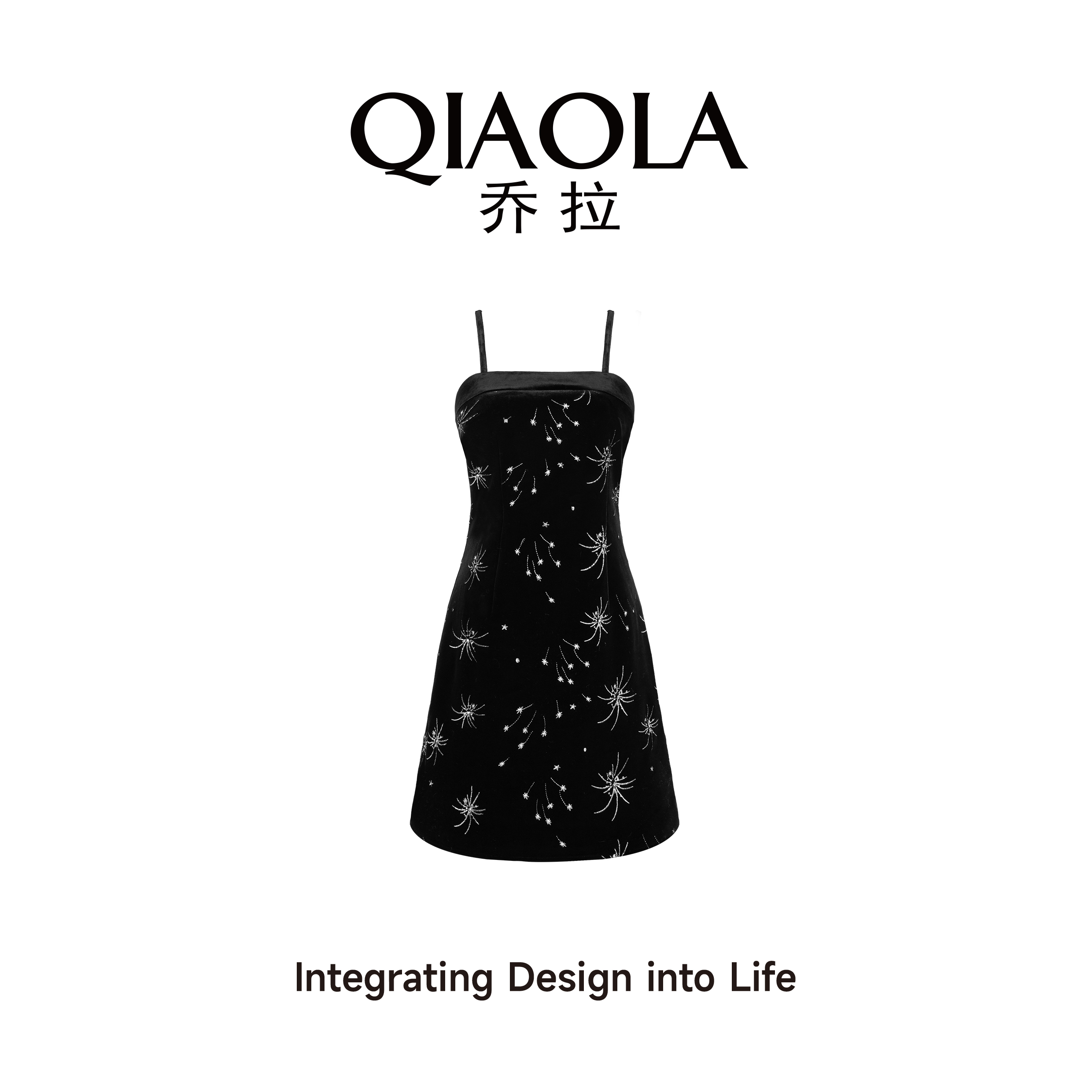 乔拉赫本风黑色丝绒吊带连衣裙子