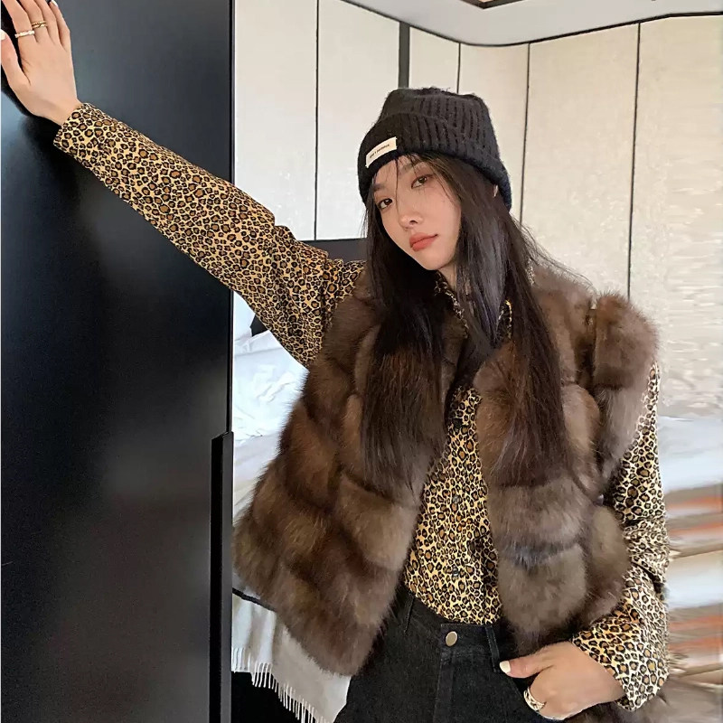 仿狐狸毛外套环保韩版背心外套