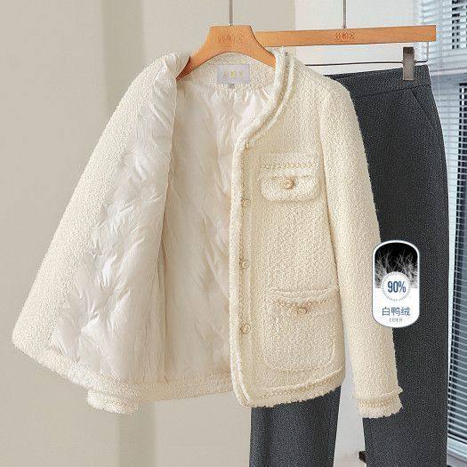 羽绒服小香风外套2025秋冬季新款法式轻奢气质时尚保暖毛呢上衣,女装/女士精品,时尚羽绒内胆,淘宝优惠券,粉丝福利购,淘宝优惠卷