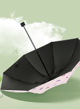莫兰迪太阳伞可爱少女森系防晒小巧便携晴雨两用甜美雨伞浅蓝色