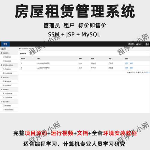 基于SSM + JSP 的房屋租赁管理系统