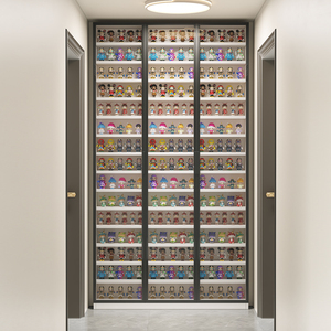玻璃门展示柜泡泡玛特盲盒摆放墙玩具乐高模型收纳家用模型手办柜