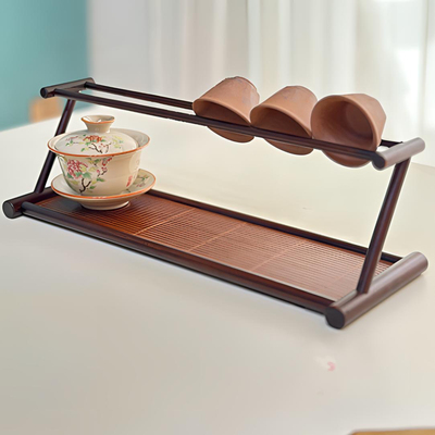 子曰纯手工精品高山楠竹手工茶壶杯架茶水博古收纳沥水围炉紫烟