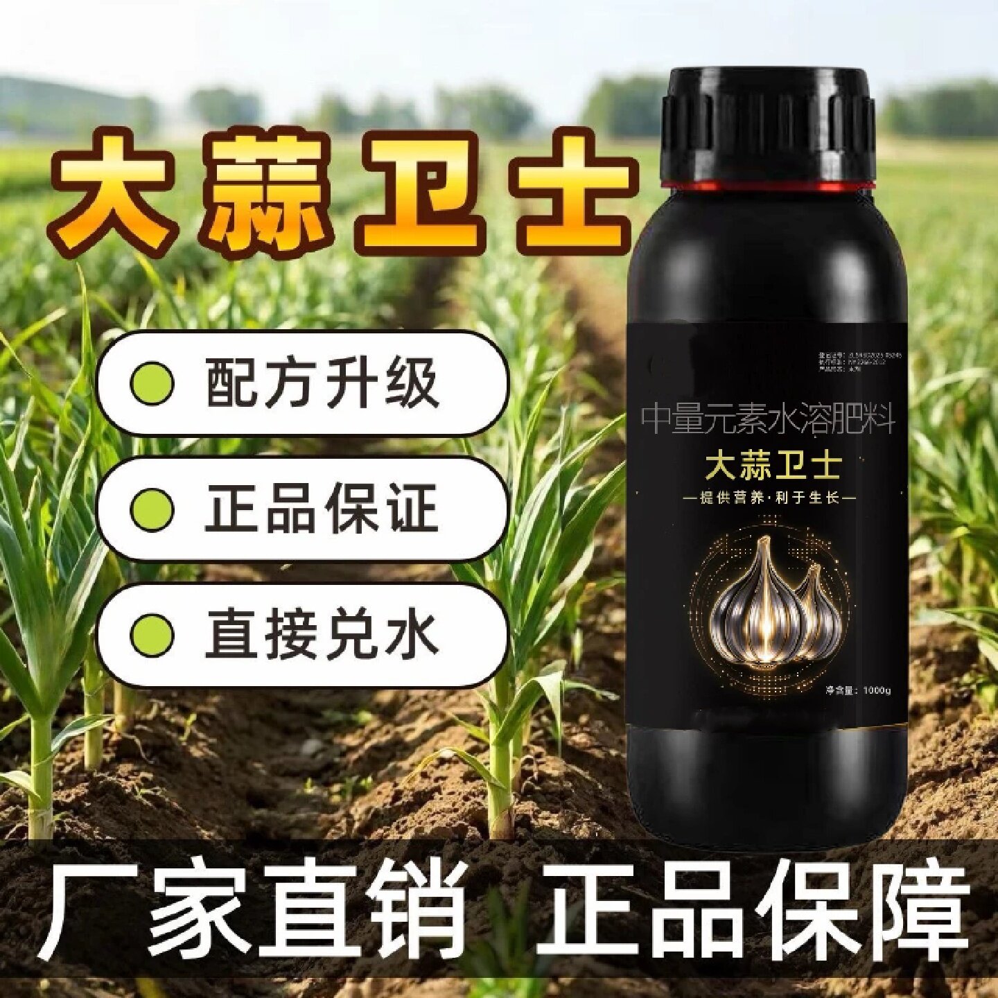 大蒜卫士养根护根改良土壤快速复壮促根壮苗大蒜种植营养液晴沃丰