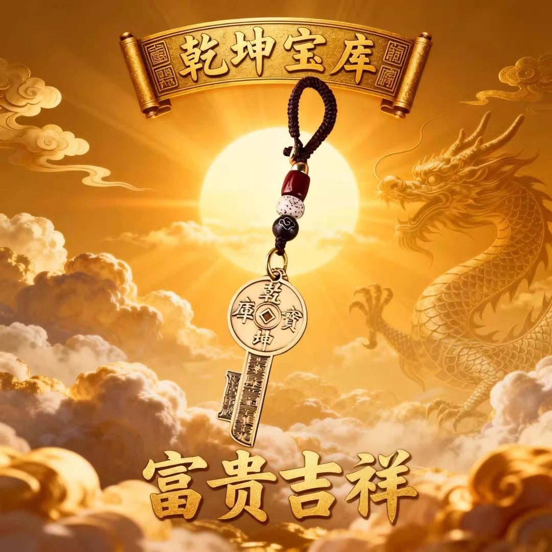 普陀山五台手作五路纳财乾坤宝库金钥匙十二生肖钥匙扣招财创意,节庆用品/礼品,钥匙扣,淘宝优惠券,粉丝福利购,淘宝优惠卷