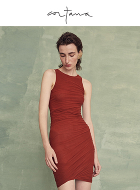 Cortana西班牙小众真丝薄纱无袖显瘦优雅连衣裙新TULA系列