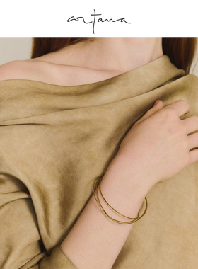 Cortana 金色多圈手镯 细圈叠戴肌理设计 简约高级感气质小众手饰