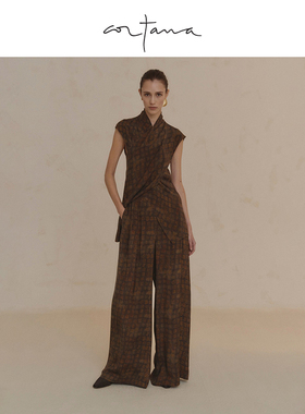 Cortana 女士上衣Cassiopea系列印花个性斜裁裹身上衣