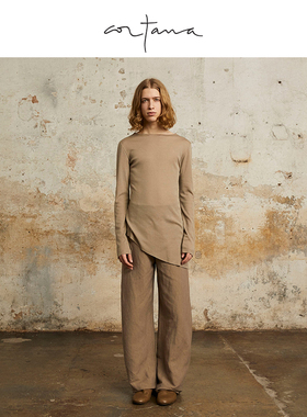 Cortana Genet初剪羊毛上衣2024冬季新款简约毛针织衫