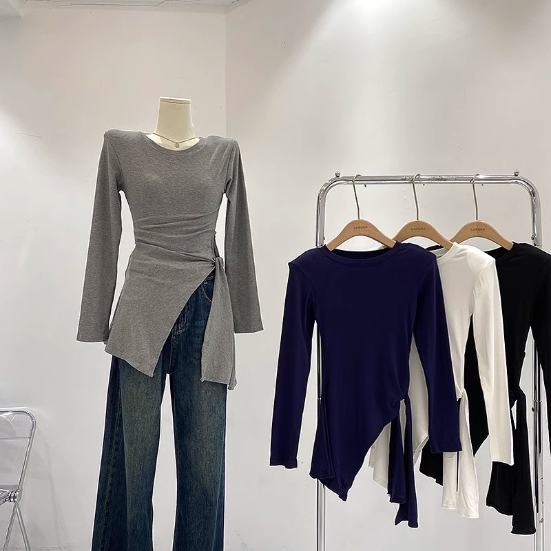 基础款纯色打底衫内搭T恤上衣女