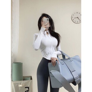 塑身显瘦开衫 健身衣女春秋休闲运动普拉提透气速干瑜伽服立领上衣