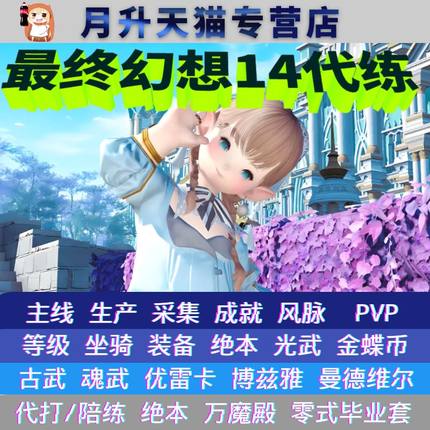 最终幻想FF14代练打肝主线练级坐骑生产采集肝武金蝶零式绝本陪练
