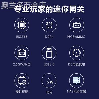 莱因特T68M迷你家用路由器双千兆2.5G开源工业软路由RK3568开发板