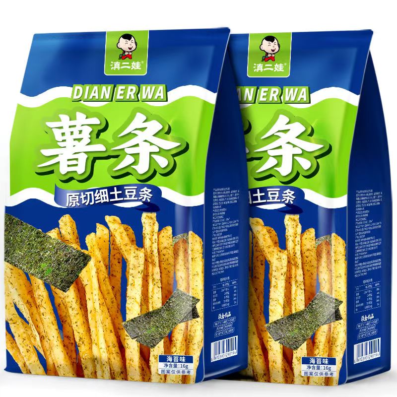 滇二娃农科院原切土豆薯条16g蜂蜜黄油味麻辣解馋便宜零食品小吃