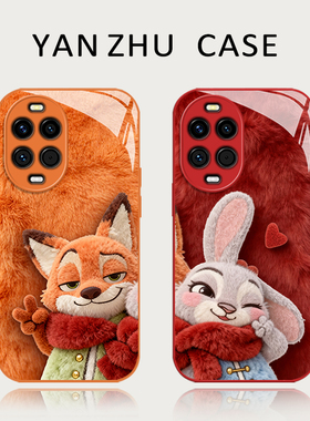 毛绒尼克和朱迪手机壳适用华为nova15疯狂动物城14pro兔子13ultra狐狸12se情侣11周边10新款9保护套7外壳por