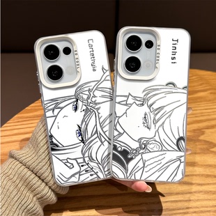 线稿鸣潮手机壳适用opporeno15pro今汐14赞妮13新款12卡提希娅11动漫10二次元rone9小众高级感8男7女6套5外壳