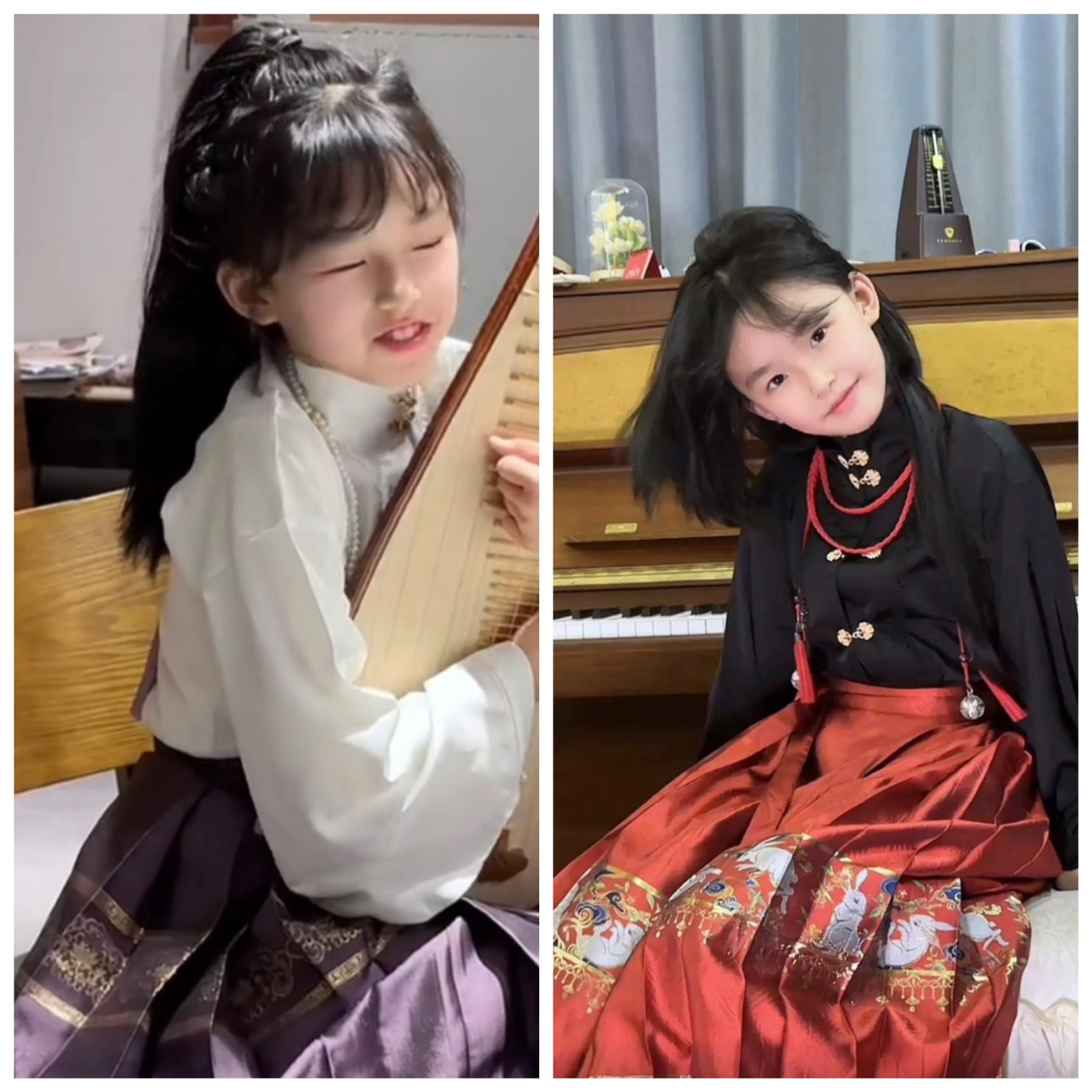 月兮花宸刘格格同款马面女青少年儿童正品一片式织金马面裙汉服