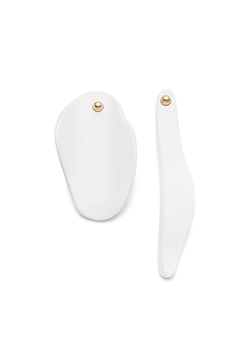 vk饰品【雪灵耳语】树脂小众设计白色耳环高级感夸张轻奢时尚耳饰