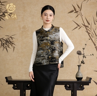 提花马甲BX1982 芬领 织金 非遗桑蚕丝宋锦 BX1984 汉宫秋月