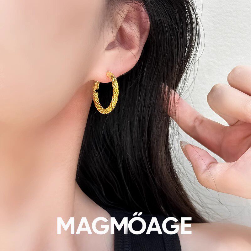 MAGMOAGE欧美风金属圈圈耳钉
