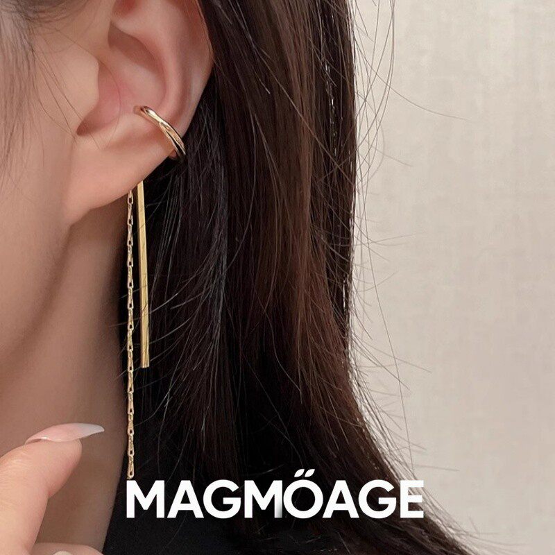 法国【设计师】MAGMOAGE 轻奢耳骨夹女方圆脸显脸瘦耳夹耳饰耳环