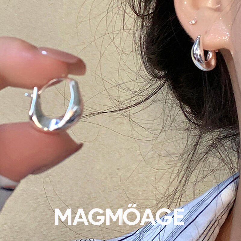 法国设计师MAGMOAGE银色小包耳扣