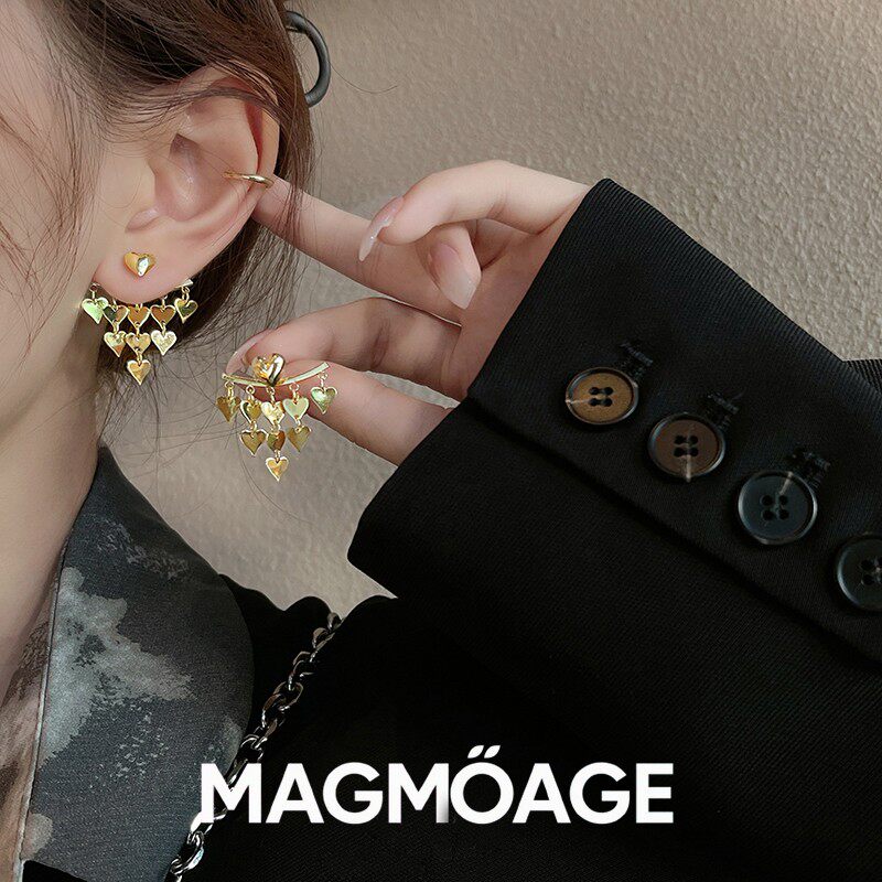 法国设计师MAGMOAGE金属爱心耳环