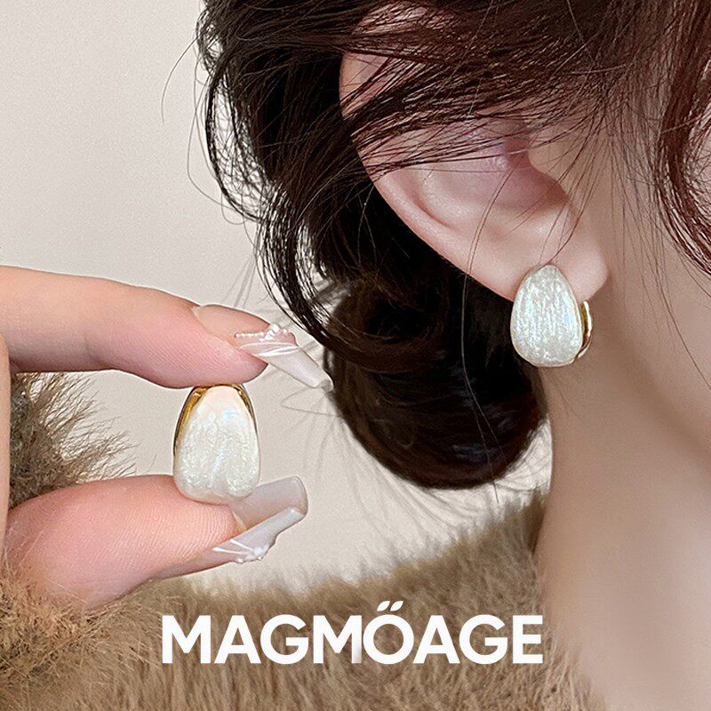 法国【设计师】MAGMOAGE丨真金电镀丨滴釉木瓜耳环丨轻奢小众设计