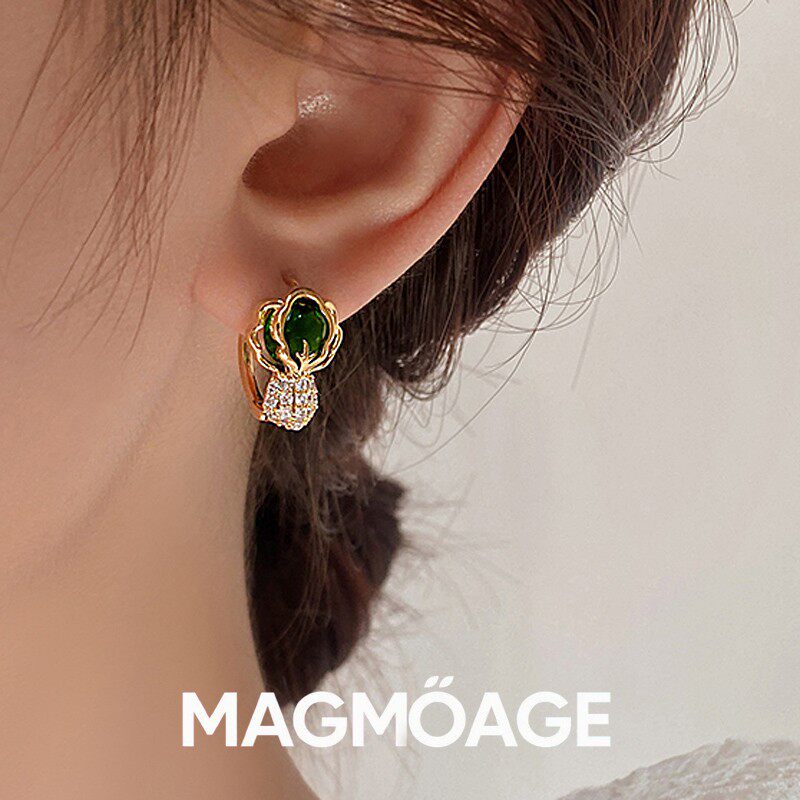 法国【设计师】MAGMOAGE白菜耳环女?小众设计感高级耳钉气质耳扣