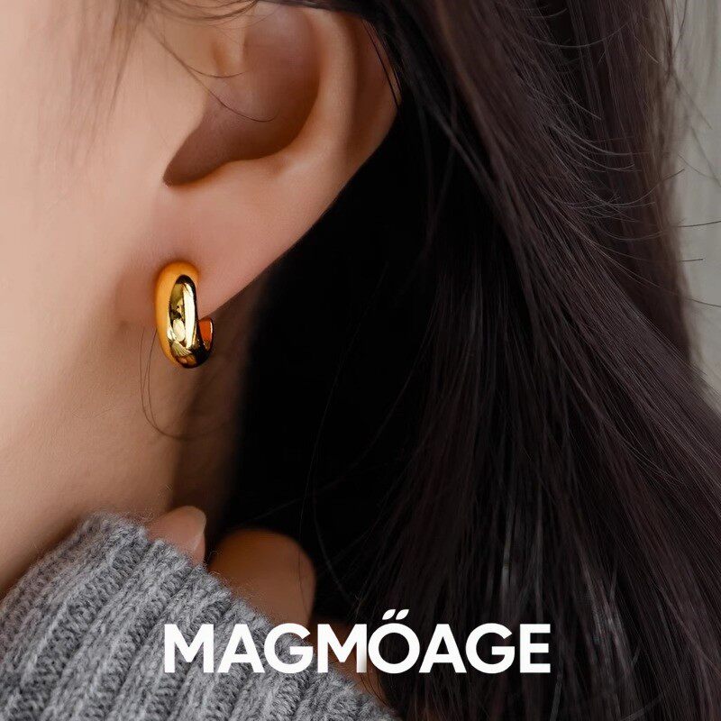 法国【设计师】MAGMOAGE轻奢首饰 小众轻奢简约弧形耳钉气质耳环