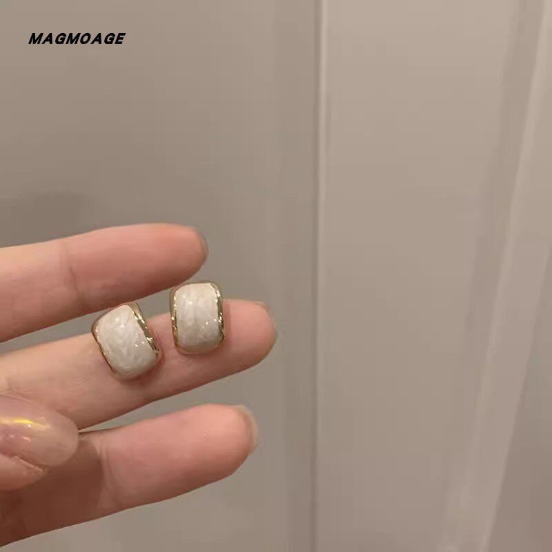 法国【设计师】复古流沙珐琅滴釉耳钉女轻奢小众设计高级感耳环