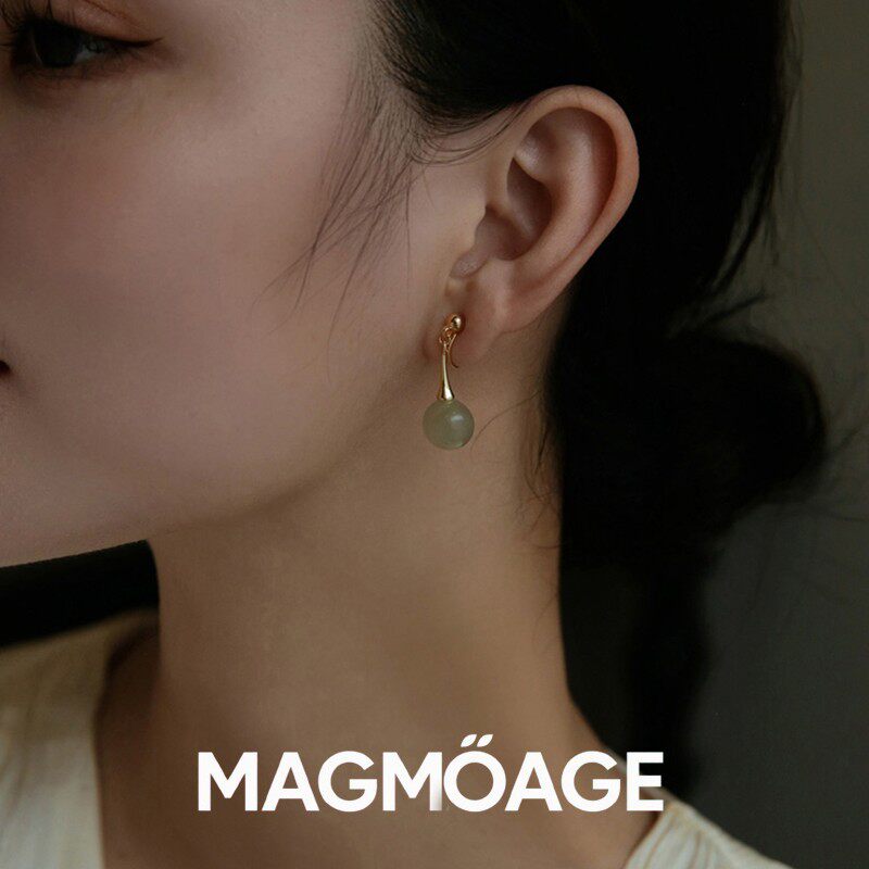 法国设计师MAGMOAGE和田玉耳环