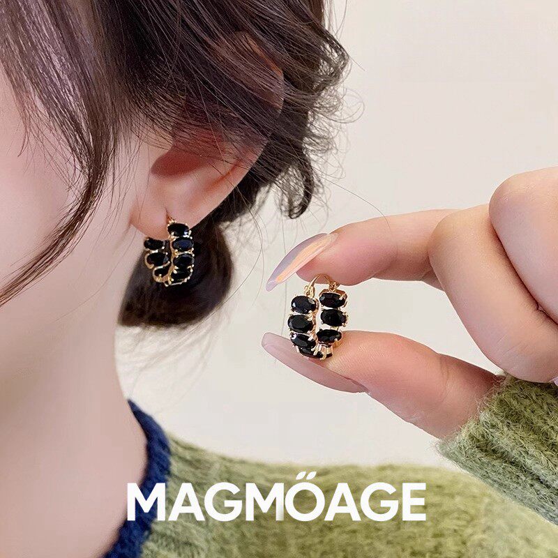 法国设计师MAGMOAGE黑色耳环