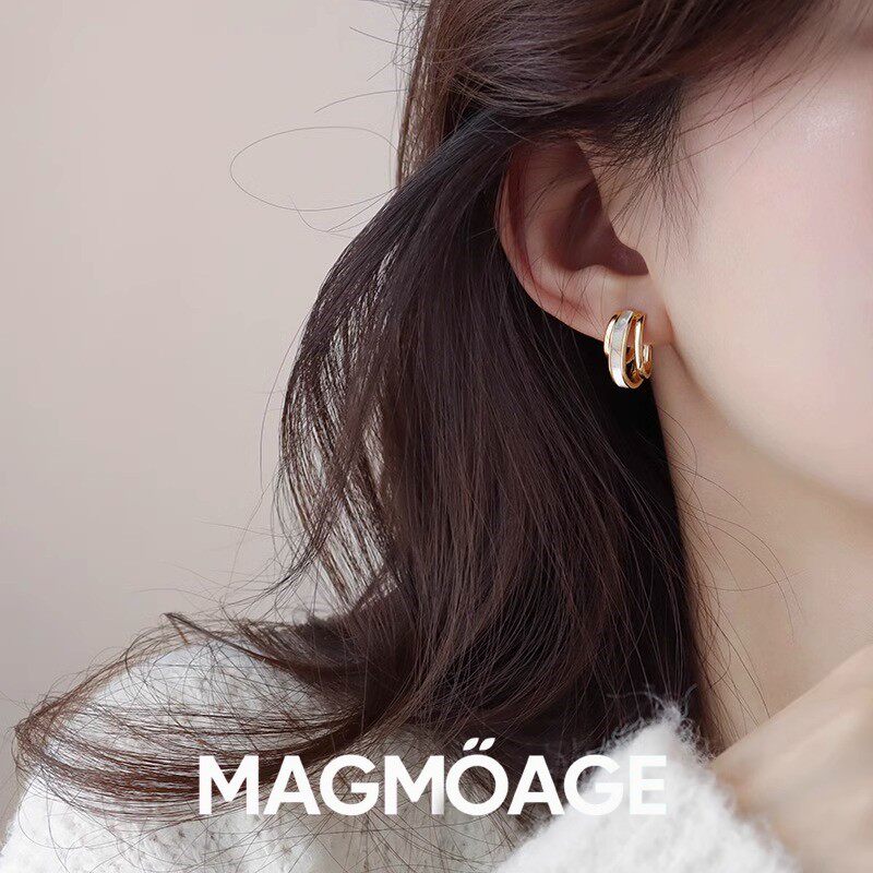 MAGMOAGE法式贝母耳钉