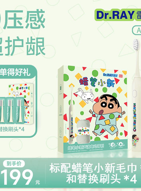 Dr.RAY雷治 蜡笔小新系列声波电动牙刷情侣成人自动软毛牙刷套装