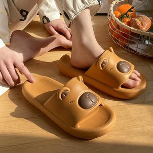 男 美式 可爱凉拖鞋 女夏季 室内家居厚底防滑家用踩屎感情侣拖鞋