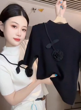 高级感重工立体花朵上衣女
