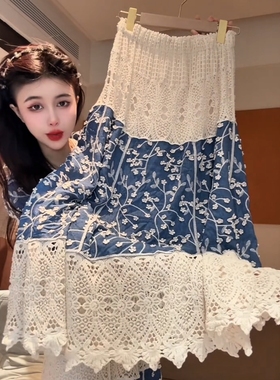 设计感重工立体提花半身裙夏季新款慵懒风气质高腰宽松显瘦裙子