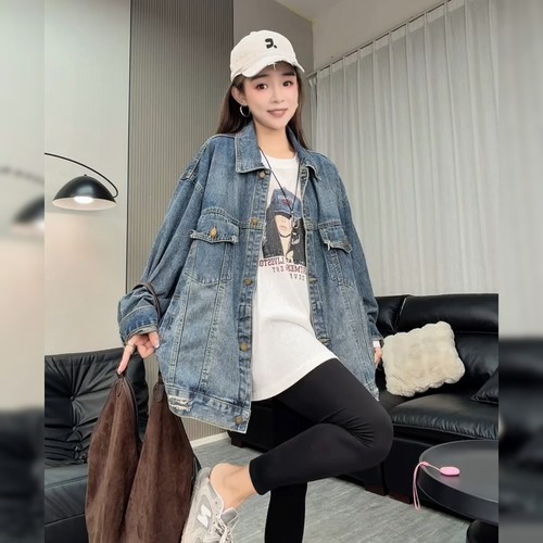 欧洲站欧货蓝色牛仔外套女