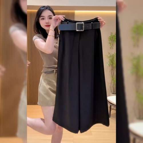 松弛感慵懒风黑色休闲裤女